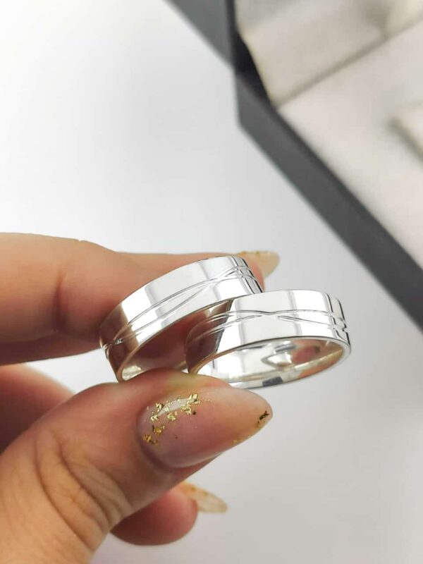 Aliança em Prata 950 de namoro ou compromisso Sugilita – 7mm