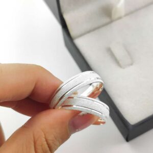 Aliança em Prata 950 de namoro ou compromisso Opala – 5mm