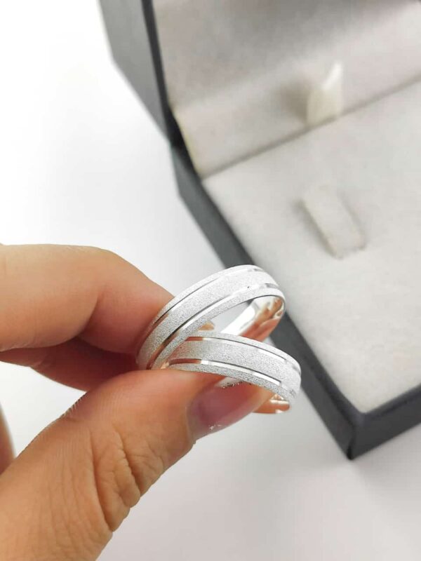 Aliança em Prata 950 de namoro ou compromisso Opala – 5mm