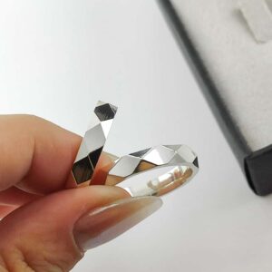 Aliança em Prata 950 de namoro ou compromisso Malaquita – 5mm