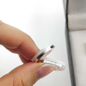 Aliança em Prata 950 de namoro ou compromisso Sardônica – 3,5mm