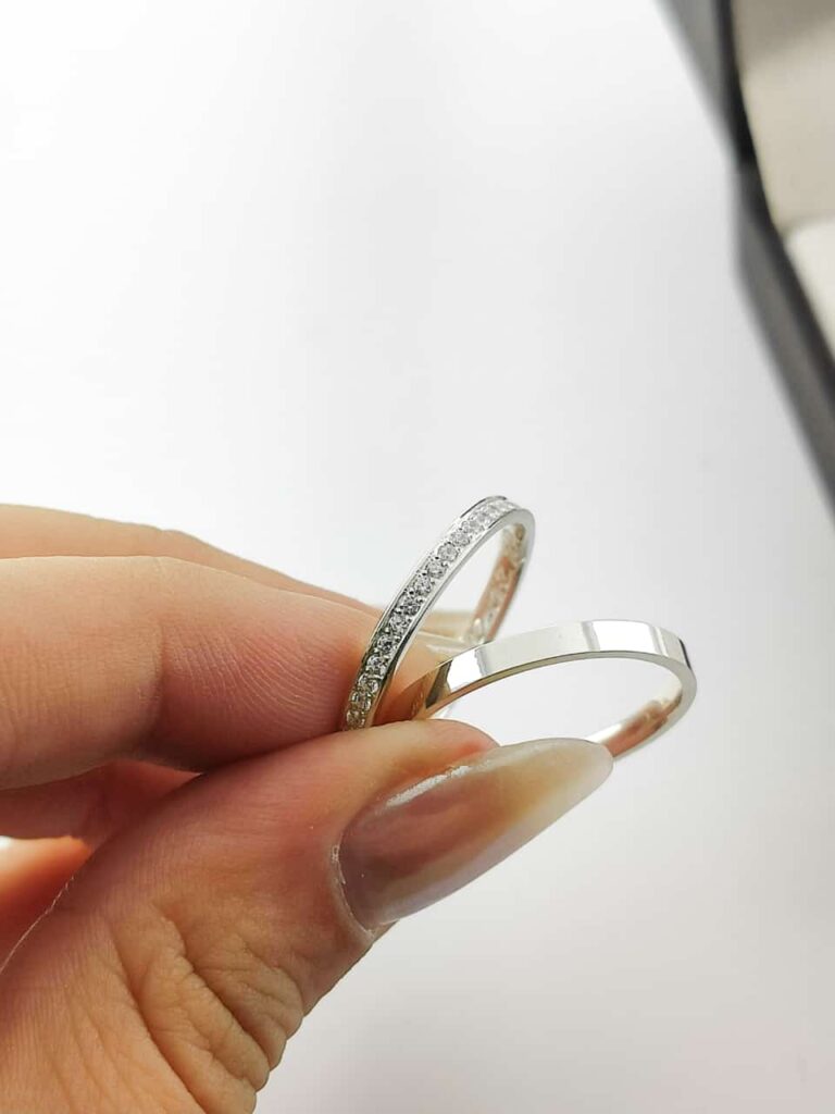 Aliança em Prata 950 de namoro ou compromisso Lazuli – 2mm