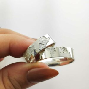 Aliança em Prata 950 de namoro ou compromisso Mundi – 7mm
