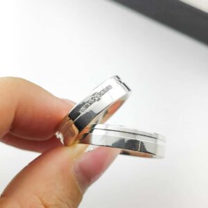 Aliança em Prata 950 de namoro ou compromisso Jaspe – 6mm