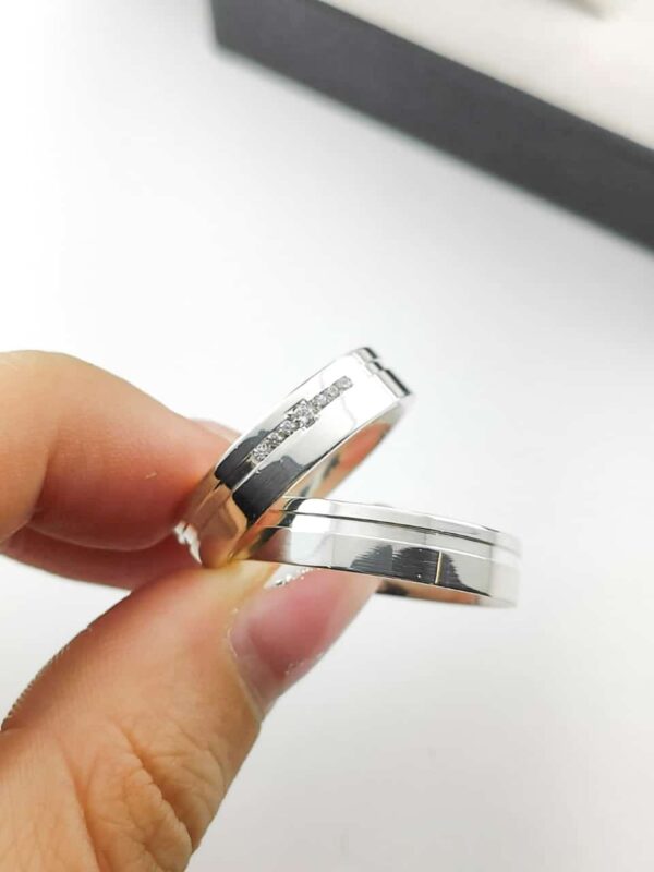 Aliança em Prata 950 de namoro ou compromisso Jaspe – 6mm