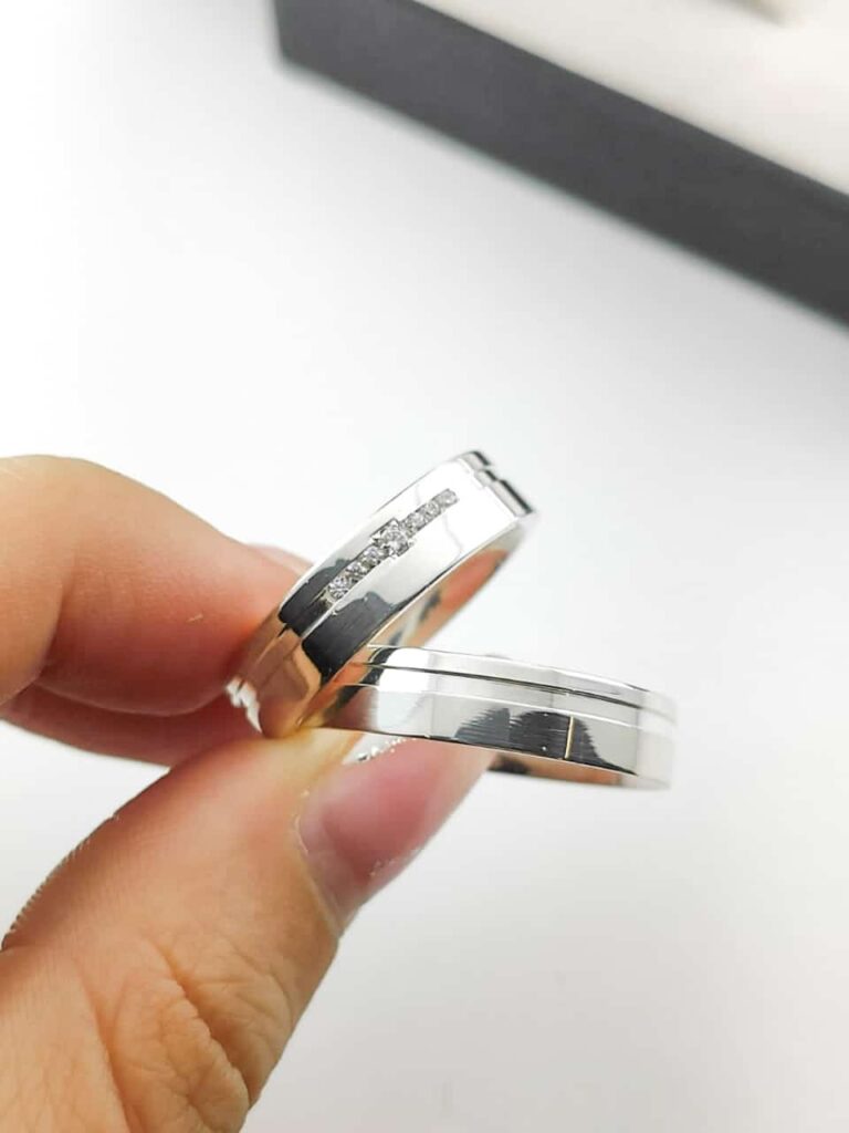 Aliança em Prata 950 de namoro ou compromisso Jaspe – 6mm