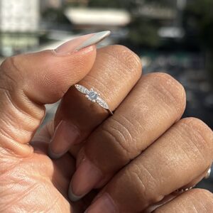 Anel solitário em PRATA 950 - Libélula